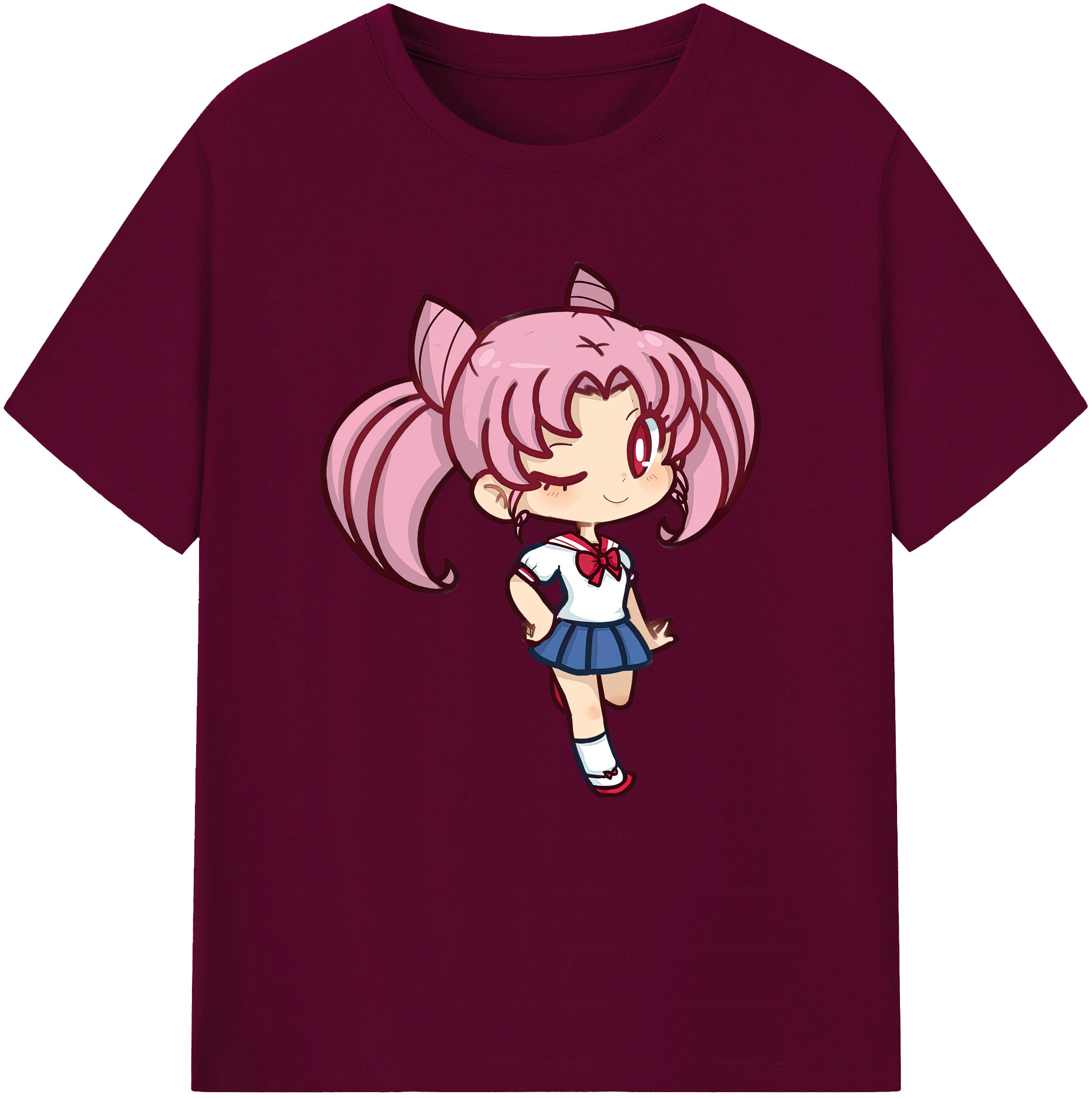 （画像用） 美少女戦士セーラームーン ちびうさ Sailor Moon Chibiusa Tsukino Usagi Small Lady Serenity レディースカジュアルプリントTシャツ（綿100％）